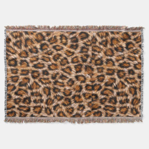 Cobertor Leopardo Jaguar Gato Padrão de Pelo Marrom