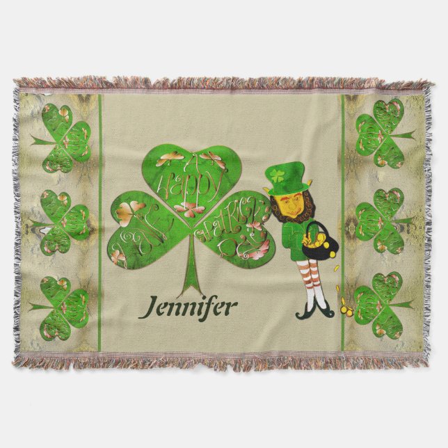 Cobertor Leprechaun Shamrocks Joga Banheira (Frente)