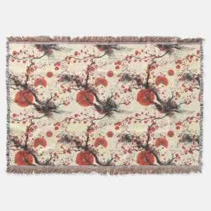 Cobertor Leque de Padrão de Flor de Cerejeira Japonesa (4)