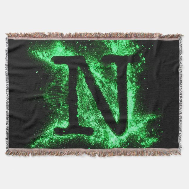 Cobertor Letra N Maiúscula Alfabeta Verde (Frente)