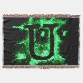 Cobertor Letra U Verde Maiúscula Alfabeto