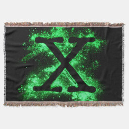 Cobertor Letra X alfabeto maiúsculo verde