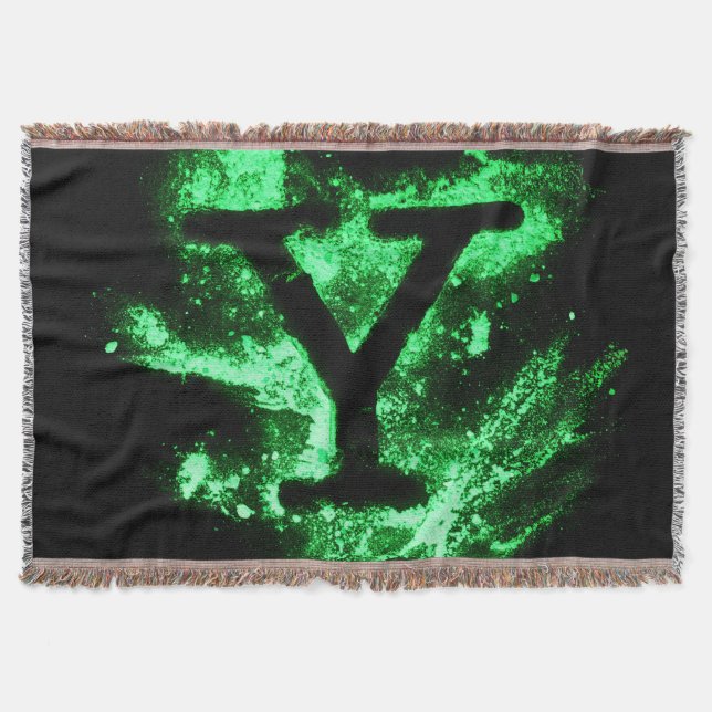 Cobertor Letra Y Verde Maiúscula Alfabeto (Frente)