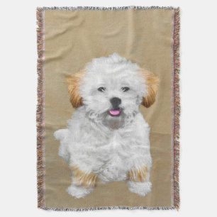 Cobertor Lhasa Apso Puppy Painting - Arte De Cachorro Origi