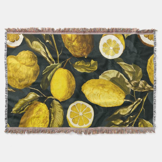 Cobertor Limão e Folha Padrão V (Frente)