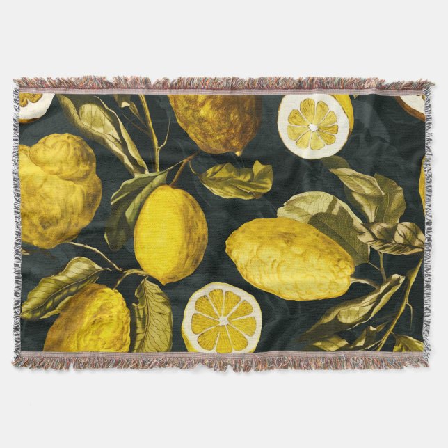Cobertor Limão e Folha Padrão V (Frente)