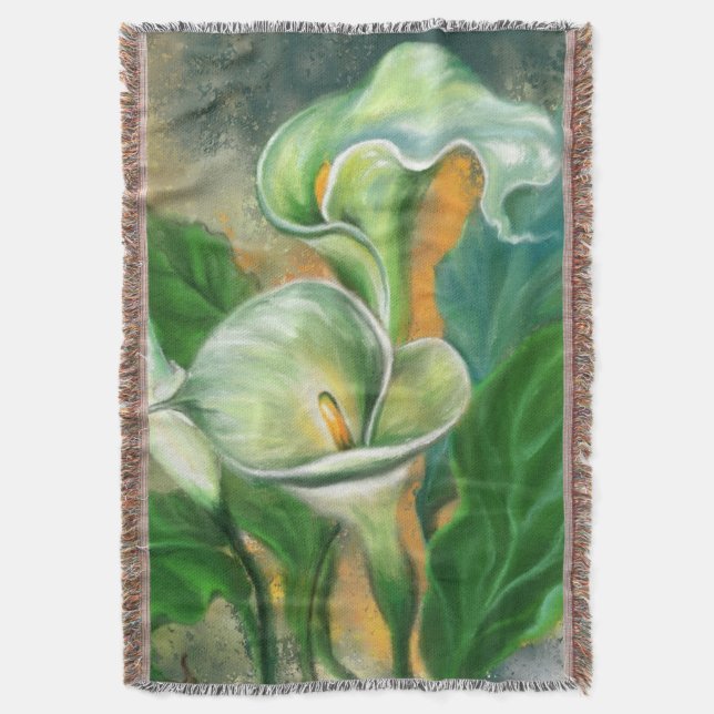 Cobertor Linda Calla Lily Flower Blanket Painting (Frente Vertical)