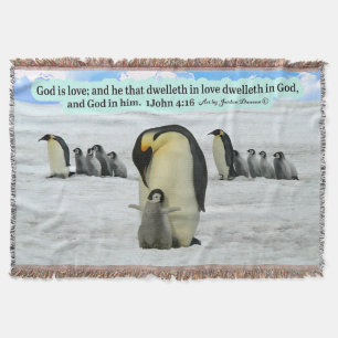 Cobertor Linda Escritura Penguin 1 John 4:16
