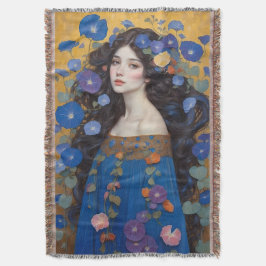 Cobertor Linda Mulher Com Glórias Da Manhã