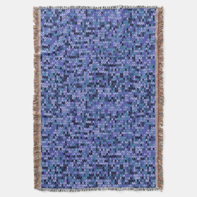 Cobertor Linda, tricotada, tricotada, azul e (Frente Vertical)