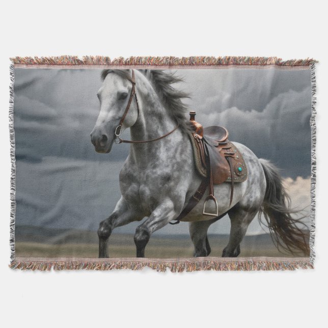 Cobertor Lindo, cavalo, natureza, jogar (Frente)