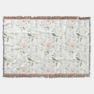 Cobertor Lindo Floral Rosa Bege
