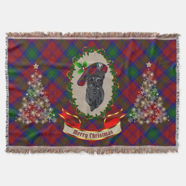 Cobertor Lindsay Scottie Dog Christmas Throw (Frente)