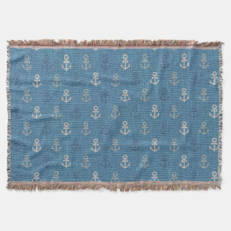 Cobertor Linen Anchors em Azul