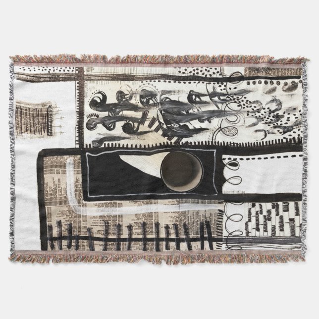 Cobertor Linguagem da Cidade em Preto e Branco (Frente)