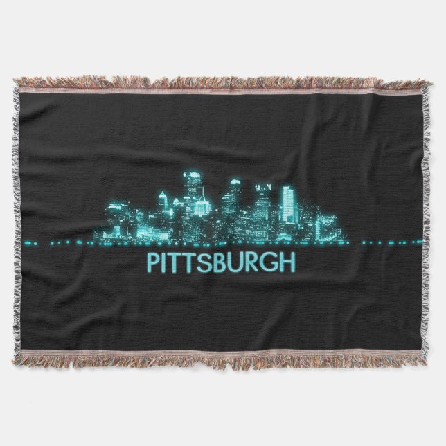 Cobertor Linha Skyline de Pittsburgh (Frente)