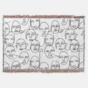 Cobertor Linhas Abstrato modernas enfrentam arte contínua d