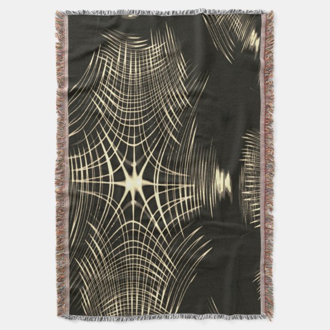 Cobertor Linhas khaki cruzadas que são repetidas na onda (Frente Vertical)