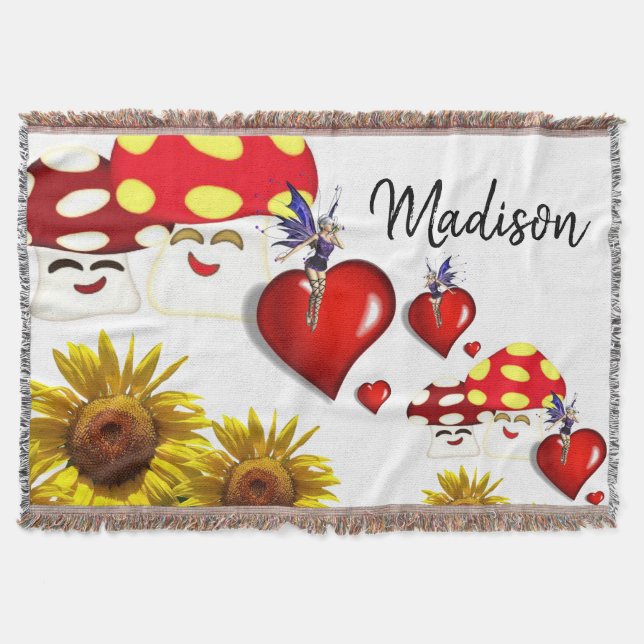 Cobertor Linho de girassol Lama de cogumelo (Frente)