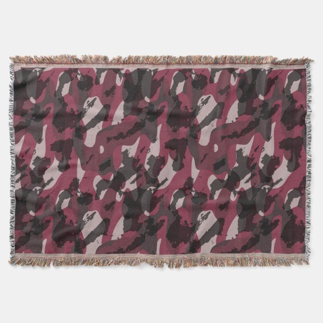 Cobertor Lipstick and Dark Mauve camo abstract (Frente)