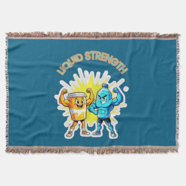 Cobertor Liquid Strength – Funny Juice & Water Muscle Desig (Frente)