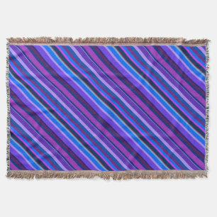 Cobertor Listras diagonais em azul e roxo