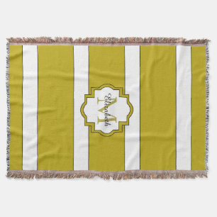 COBERTOR LISTRAS DO CHIQUE THROW_191 GOLD/WHITE