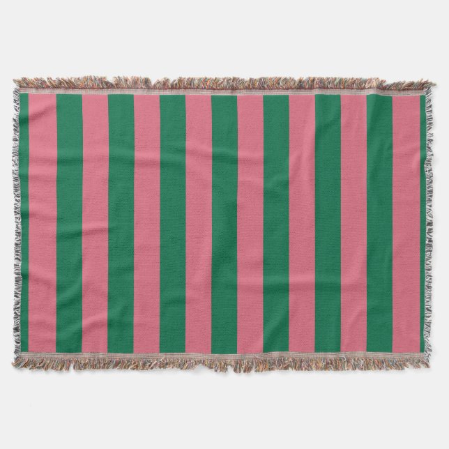Cobertor Listras Rosa Querido Picles Verde (Frente)