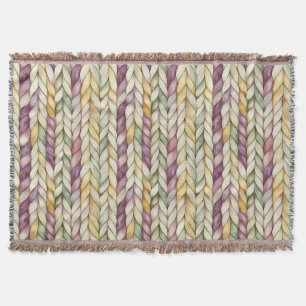Cobertor Listras Tecido Roxo Amarelo Creme Verde