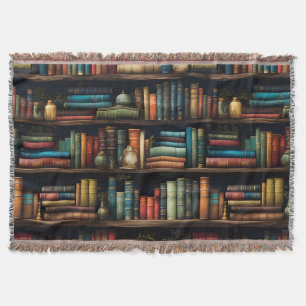 Cobertor Livros de Vintage no Padrão de estante de livros