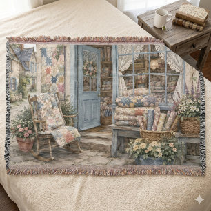 Cobertor Loja de Colchas French Cottagecore Aquarela