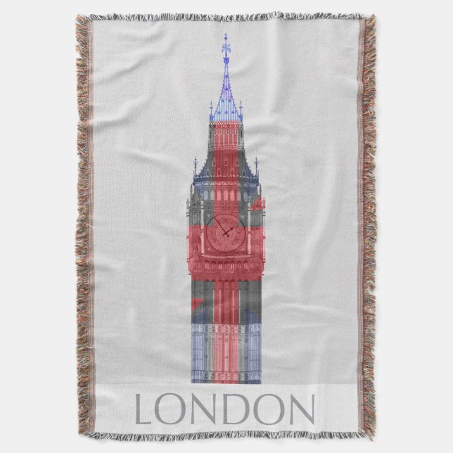Cobertor London Big Ben Union Jack (Frente Vertical)