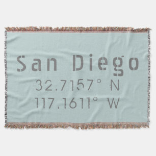Cobertor longitude e latitude de San Diego, Califórnia