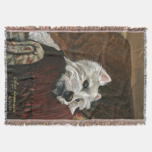 Cobertor Lounging Westie em Sofa (Frente)