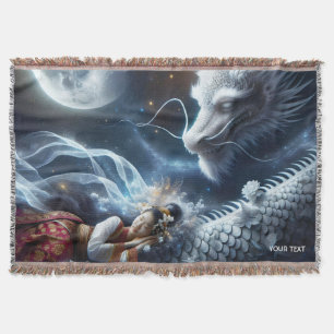 Cobertor Lua do Dragão de Menina Fantástica