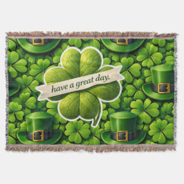 Cobertor Lucky four leaf clover Saint Patrick's Day Patrick
