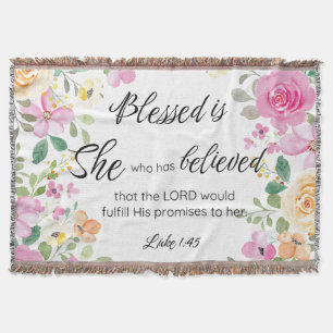 Cobertor Luke 1:45 Abençoado é Ela, Escritura de Escritura