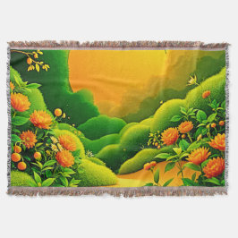Cobertor Lush Orange Garden Art