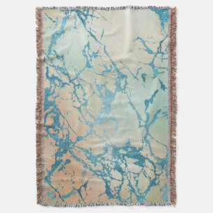 Cobertor Luxe Marble   Linda Veia Amarela e Coral-Teal