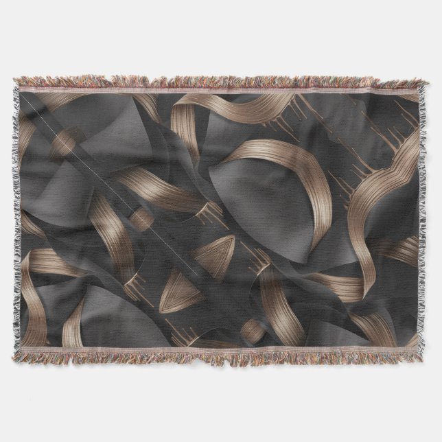 Cobertor Luxo Masculino Moderno com Fluxo de Bronze (Frente)
