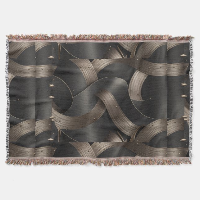 Cobertor Luxo Masculino Moderno com Fluxo de Bronze (Frente)