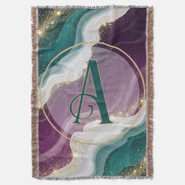 Cobertor Luxury Gold Glitter Marble Pattern (Frente Vertical)