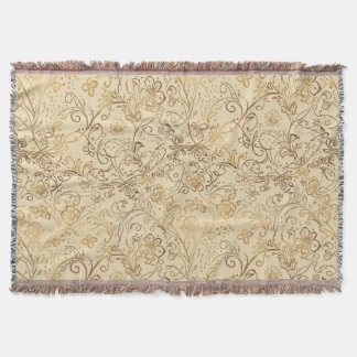 Cobertor Luxury, Lovely Gold Flowers Pattern