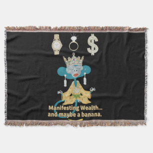 Cobertor Macaco de arte zen Manifestando Riqueza