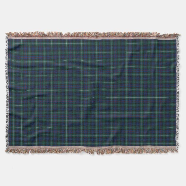 Cobertor Mackenzie Clan Royal Blue e Forest Green Tartan (Frente)
