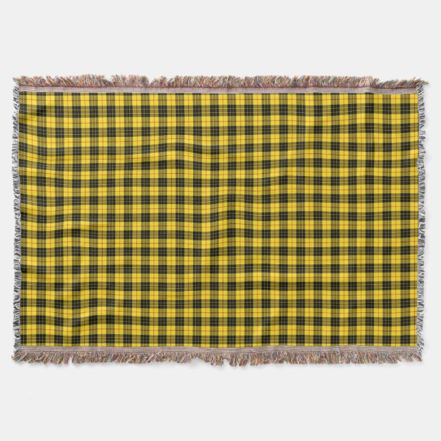 Cobertor MacLeod Clan Yellow e Black Scottish Tartan (Frente)