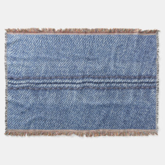 Cobertor Macro Blue Denim, Textura De Fechamento.