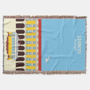 Cobertor Madeira com estilo de vintagem de elétrico amarelo