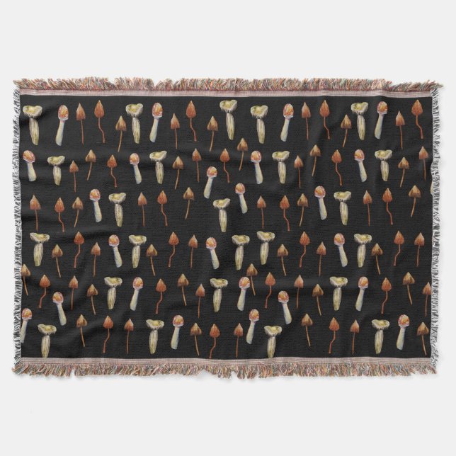 Cobertor Magia Cogumelos Aquarela (Frente)