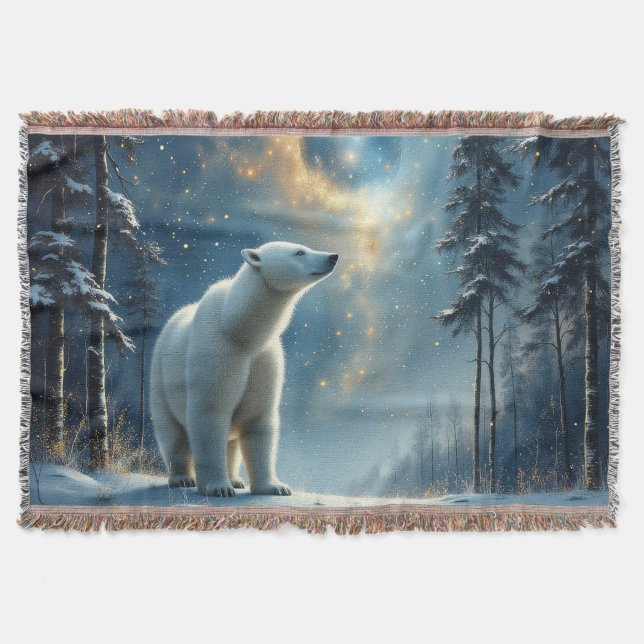 Cobertor Magia do urso polar na neve (Frente)